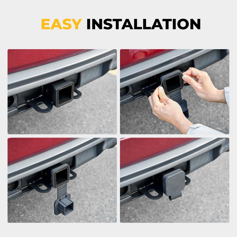 BougeRV 2 Inch Trailer Hitch Cover Tube Cover Plug Cap Rubber Fits 2 Inch Receivers Class 3 4 5 Compatible with Toyota Ford Jeep Chevrolet Nissan Dodge Ram Porsche Mercedes Benz Polaris(2 Packs) - Image 5